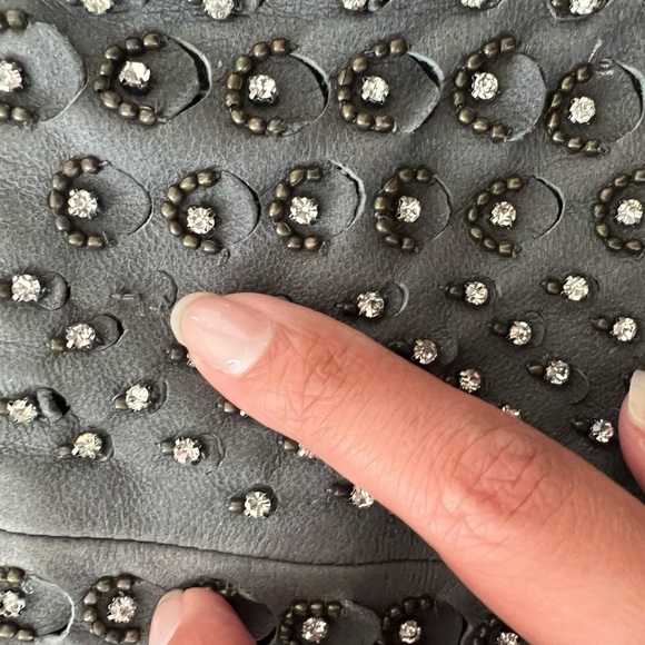 Alice + Olivia Grey Goat Leather Studded skirt in a size 6 - Picture 10 of 10